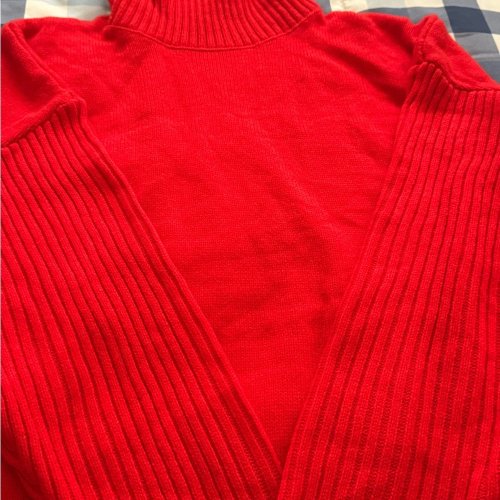 Bold Red Turtleneck Sweater